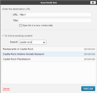 WordPress Internal Link Search