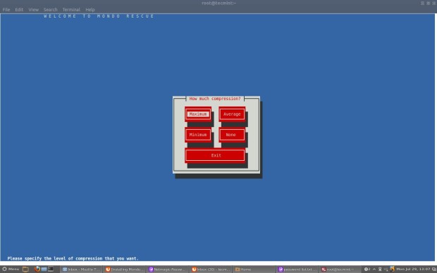 Mondo Rescue Compression Speed